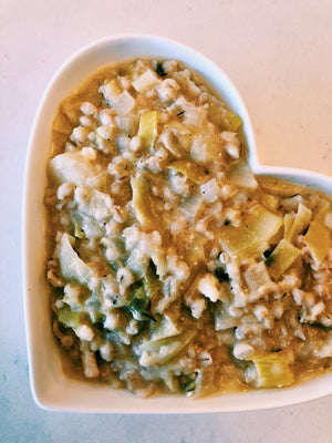 
                  
                    Load image into Gallery viewer, Leek and Goat&amp;#39;s Cheese Barley Risotto
                  
                